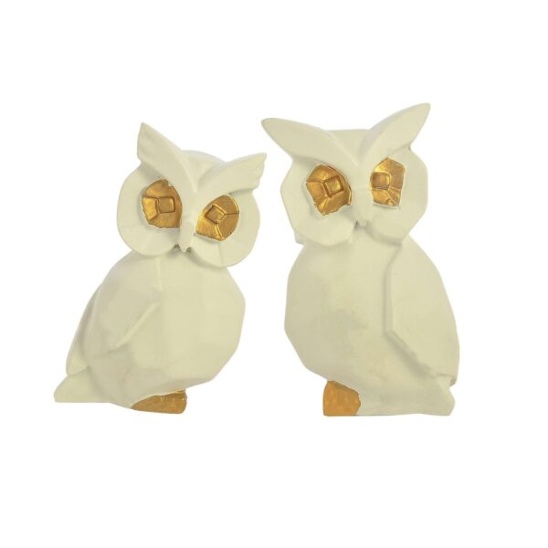 Set of 2 White Owl