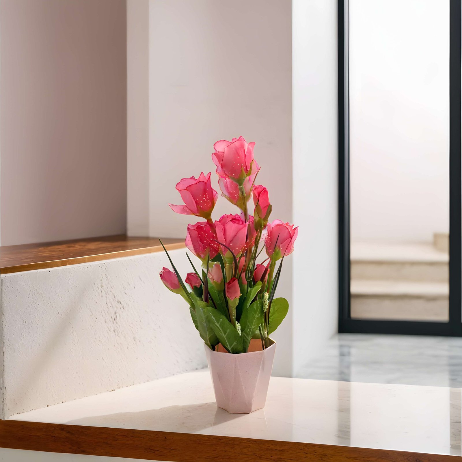 Artificial Plants with Pot Showcase Decoration Plants Flowers | Fake Plant | Artificial Plants for Home Decor Office Gifting Plants Decorative Potted Plants (RV-AP23) - Image 2