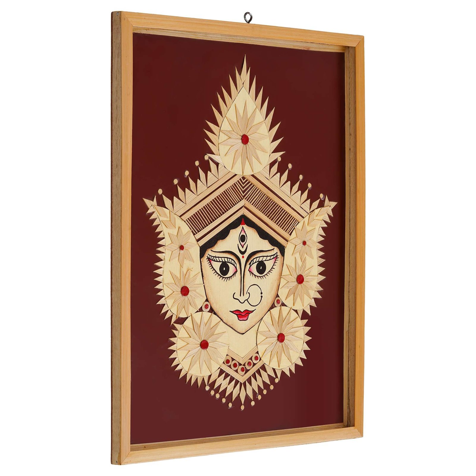Bamboo Hand Crafted Framed Wall Hangings Of Durga Ji For Home D?cor | Bamboo Framed Art For Wall D?cor - Image 4