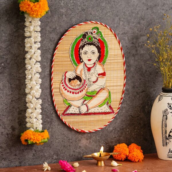 Bamboo Hand Crafted Wall Hangings Of Kanha Ji For Home D?cor | Bamboo Art For Wall Decor