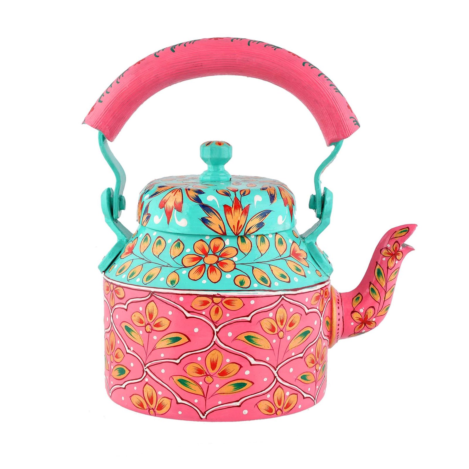 Hand-Painted Aluminium Tea Kettle - 750 ml for kitchen décor Home Décor , Tea Party , Serving - Image 2